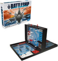 Hasbro Battleship box and open game station with ships and red and white pegs