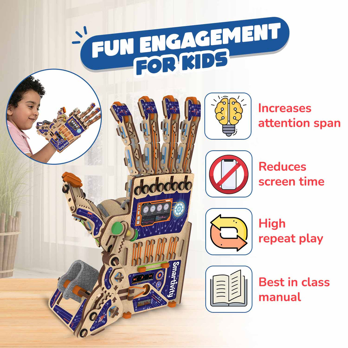 Smartivity Robotic Mechanical Hand – DIY STEM Kit – product image 3