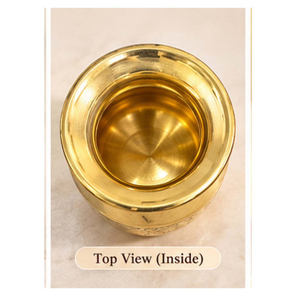 Top view into engraved lota