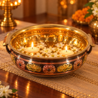 AI-styled floral handled urli — Evening jasmine and floating candles