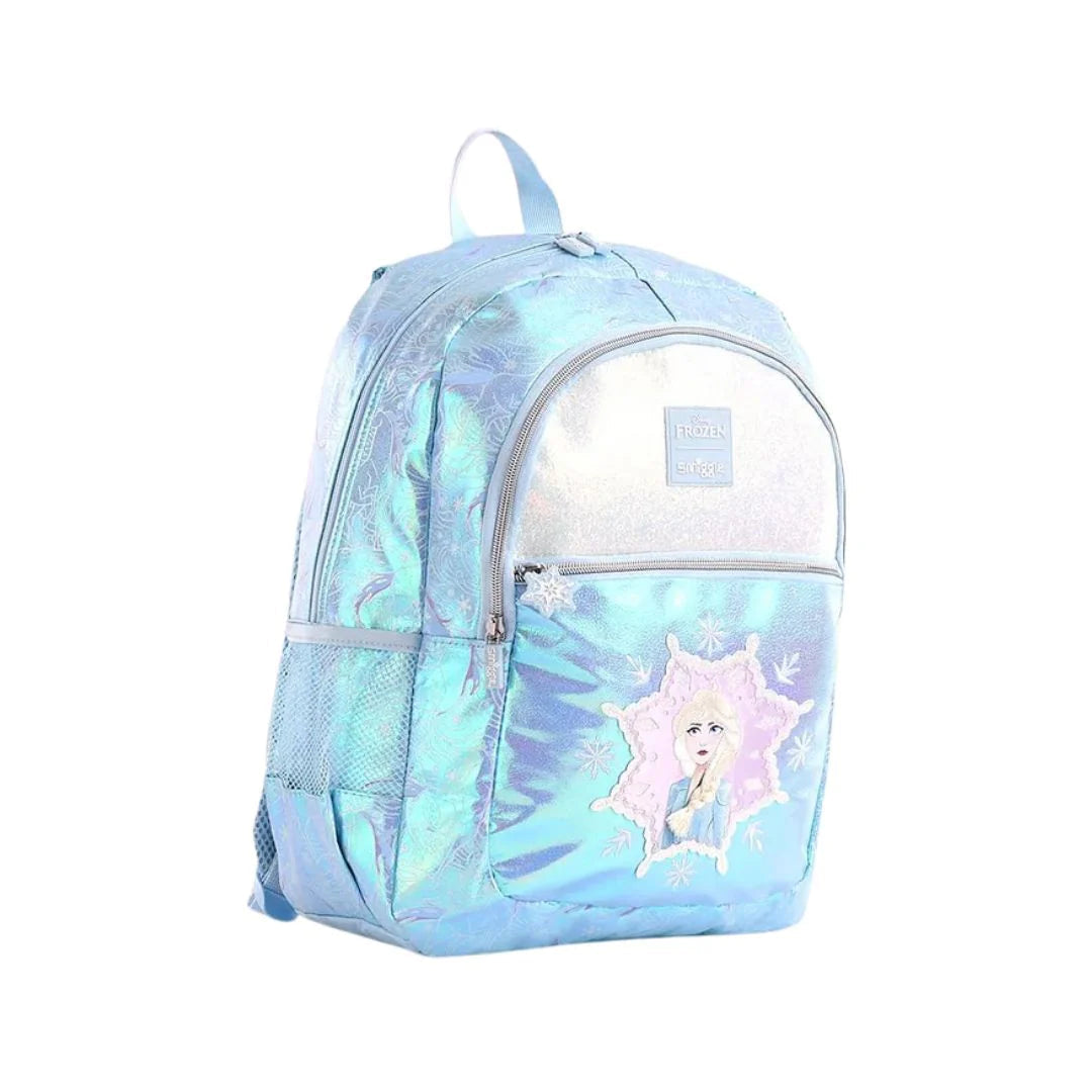Smiggle Frozen Elsa large school backpack - three-quarter front view