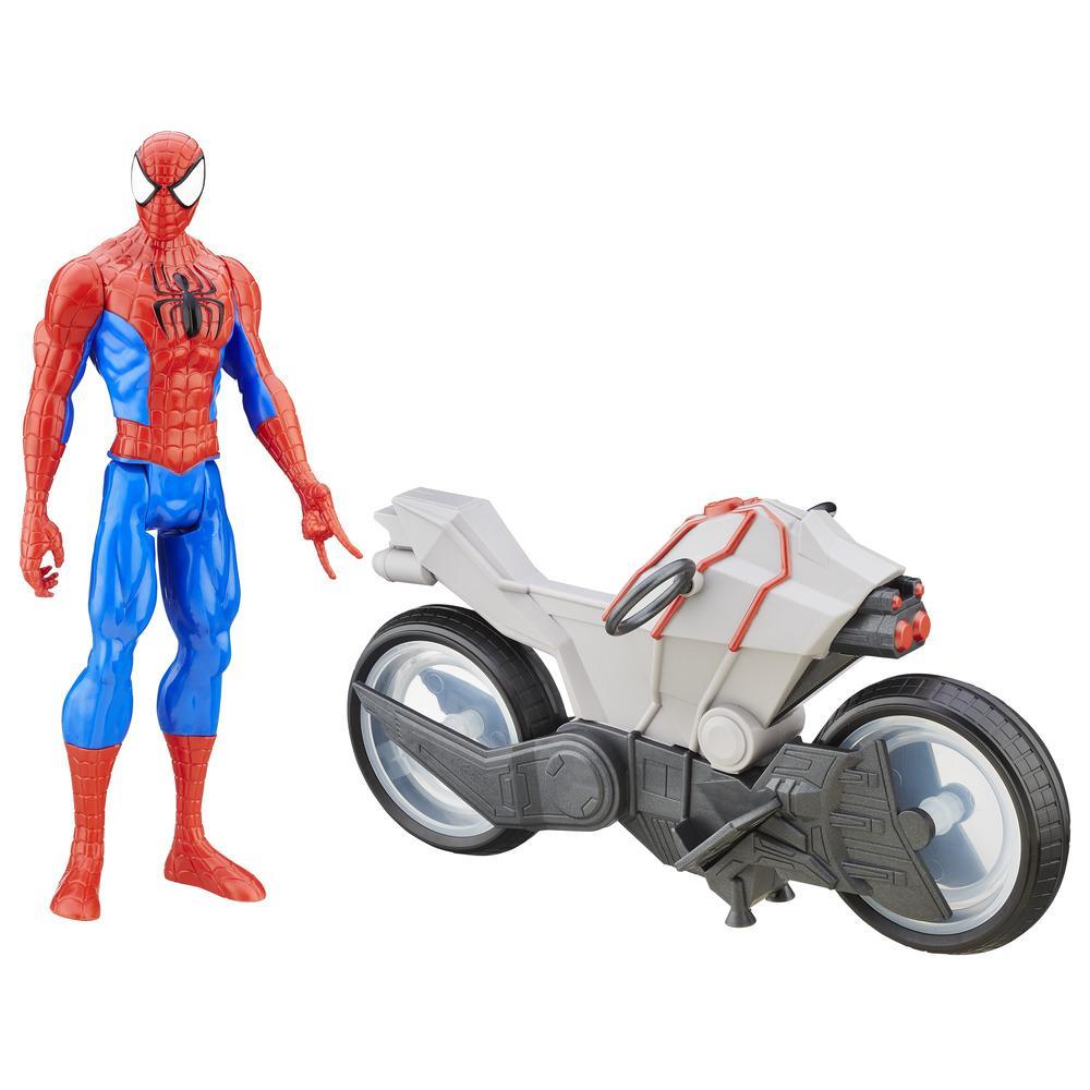 Hasbro Spider-Man figure and grey Spider Cycle C2981 - unboxed set