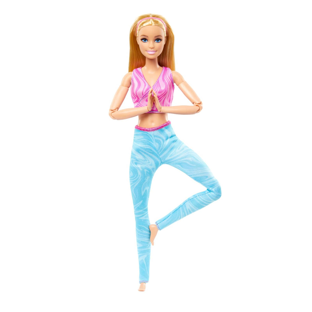 Barbie Made to Move HRH27 doll in pink top and turquoise leggings - full doll