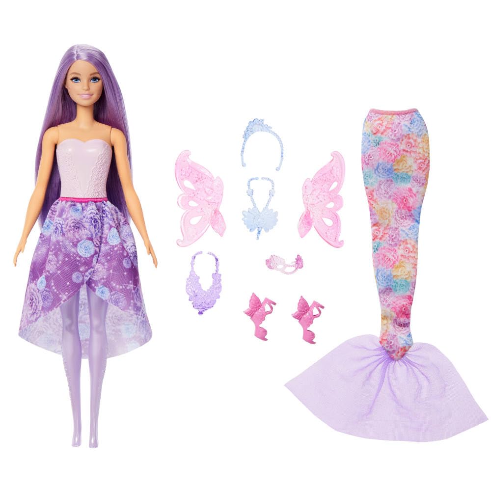 Barbie Fantasy Dress-Up Doll with Mermaid Tail & Fairy Wings – product view 2