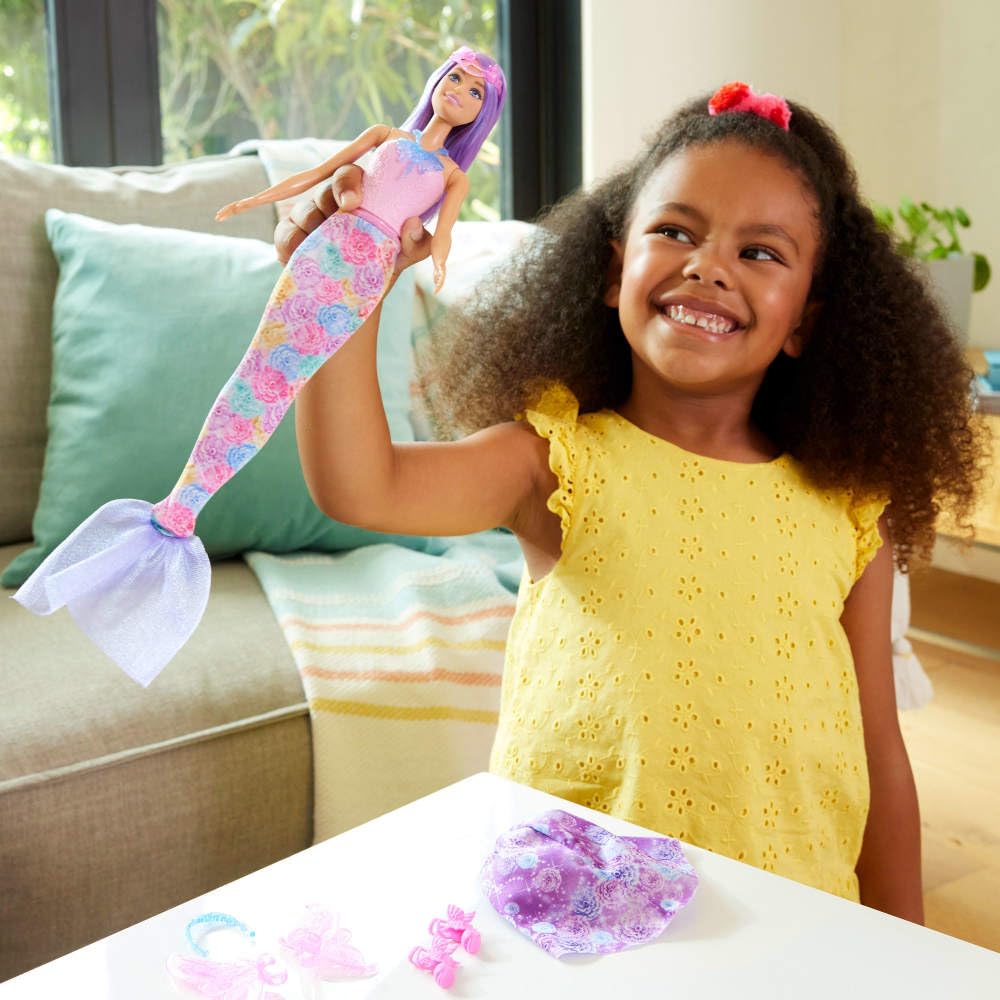 Barbie Fantasy Dress-Up Doll with Mermaid Tail & Fairy Wings – product view 3
