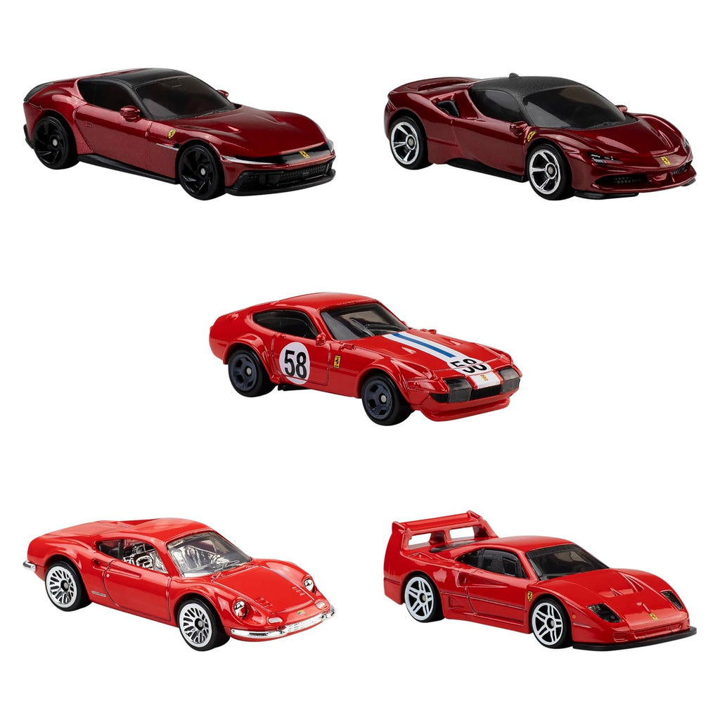 Hot Wheels Ferrari 5-Car Pack – 1:64 Scale – product view 1