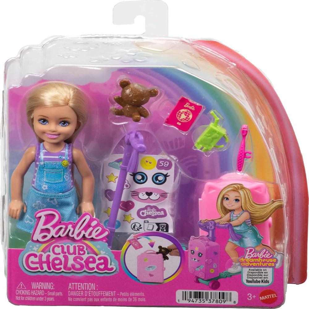Barbie Chelsea Limitless Adventure Doll with Scooter Suitcase – retail packaging