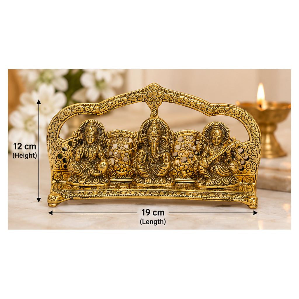 Lakshmi Ganesha Saraswati idol stand 19 by 12 cm