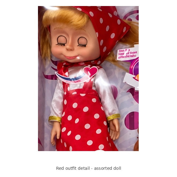 Masha Character Doll – Assorted Outfits, 1 Doll — Red outfit detail - assorted doll