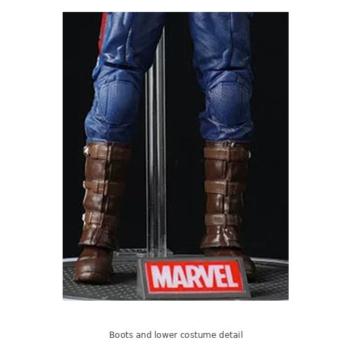 Captain America Figure with Shield & Stand – 20 cm — Boots and lower costume detail