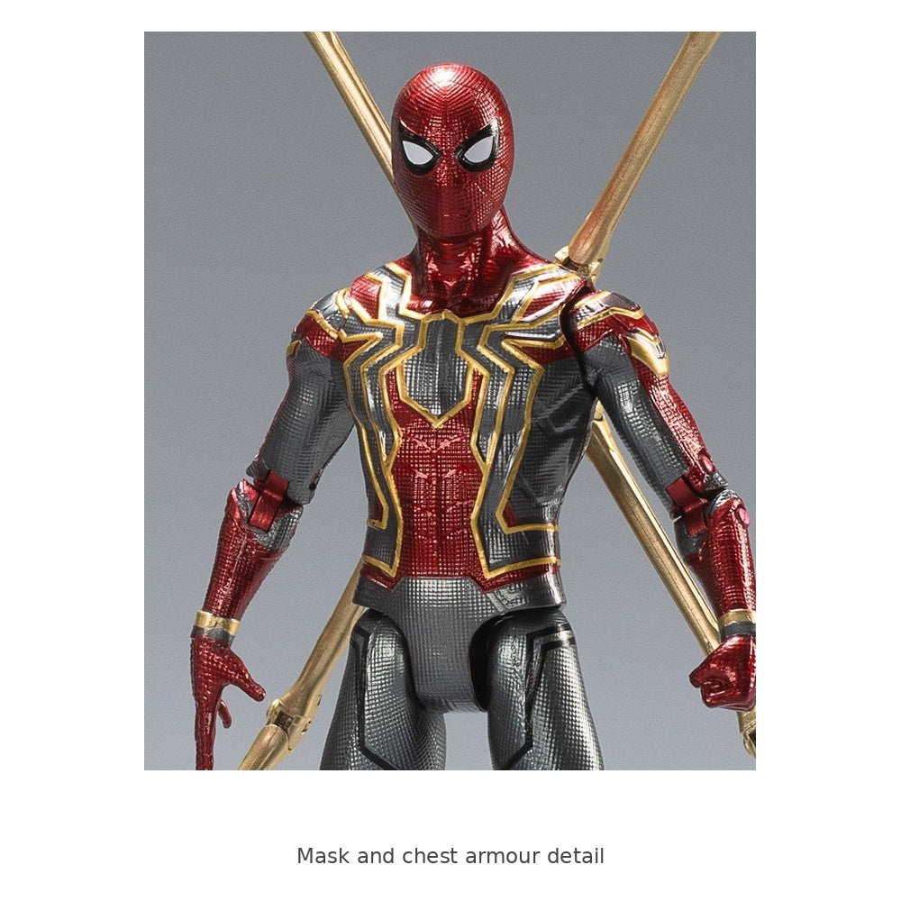 Iron Spider-Man Action Figure with Spider Arms – 7 Inch — Mask and chest armour detail