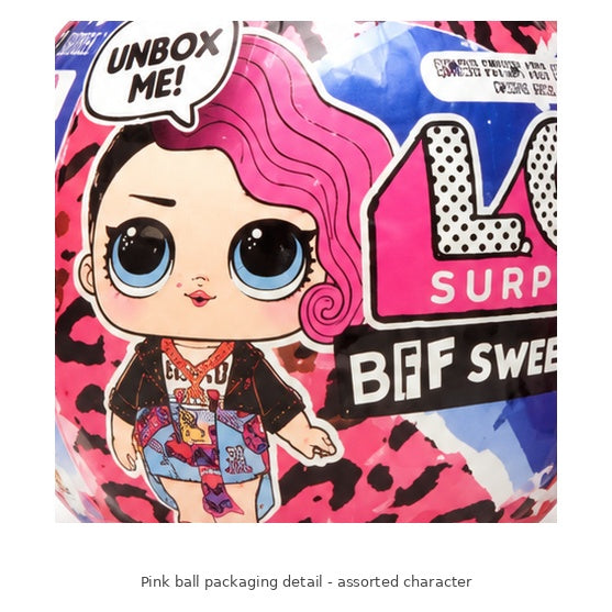 L.O.L. Surprise! BFF Sweethearts Doll Ball – 1 Pack — Pink ball packaging detail - assorted character