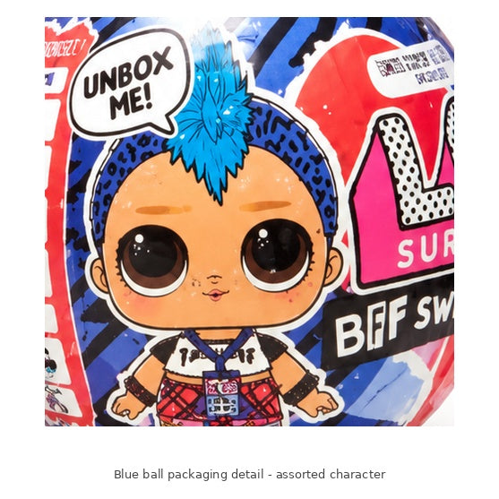L.O.L. Surprise! BFF Sweethearts Doll Ball – 1 Pack — Blue ball packaging detail - assorted character