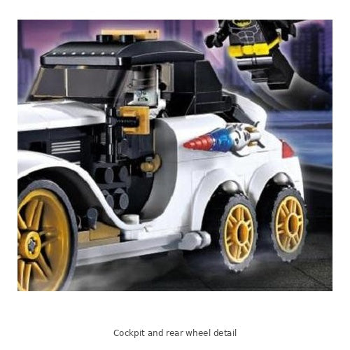 Batman Superhero Car Building Block Set – 7128 — Cockpit and rear wheel detail