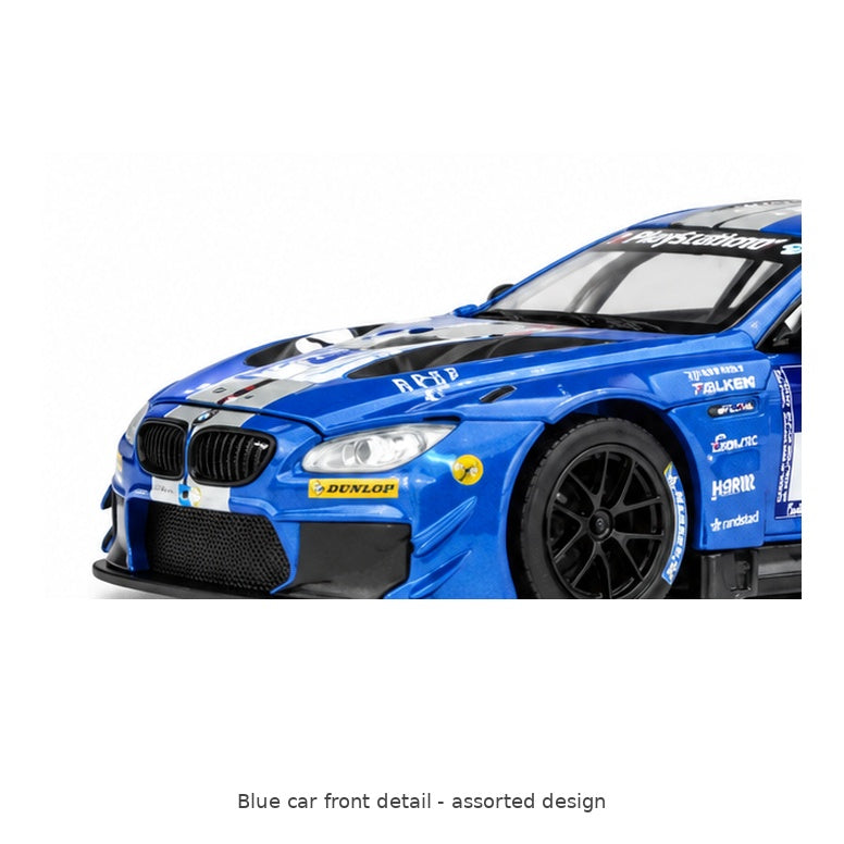 CCA BMW M6 GT3 Racing Model Car – Assorted Designs — Blue car front detail - assorted design