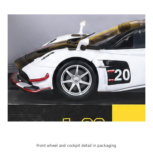 CCA Pagani Huayra BC Model Car – 1:32 Scale — Front wheel and cockpit detail in packaging