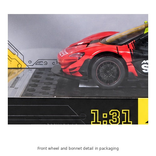 CCA McLaren P1 GTR Model Car – 1:31 Scale — Front wheel and bonnet detail in packaging