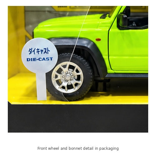 CCA Suzuki Jimny 2018 Model Car – 1:32 Scale — Front wheel and bonnet detail in packaging