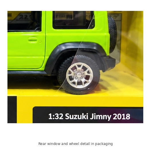 CCA Suzuki Jimny 2018 Model Car – 1:32 Scale — Rear window and wheel detail in packaging