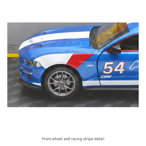 CCA Ford Mustang GT 2018 Model Car – 1:34 Scale — Front wheel and racing stripe detail