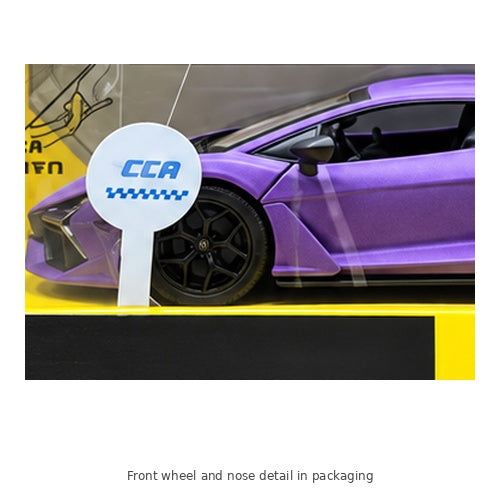 CCA Lamborghini Revuelto Model Car – 1:32 Scale — Front wheel and nose detail in packaging