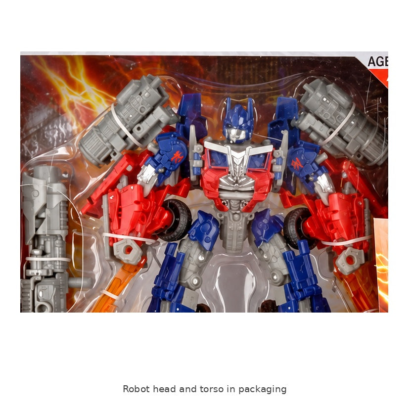 Transforming Robot & Truck Toy – H601 — Robot head and torso in packaging