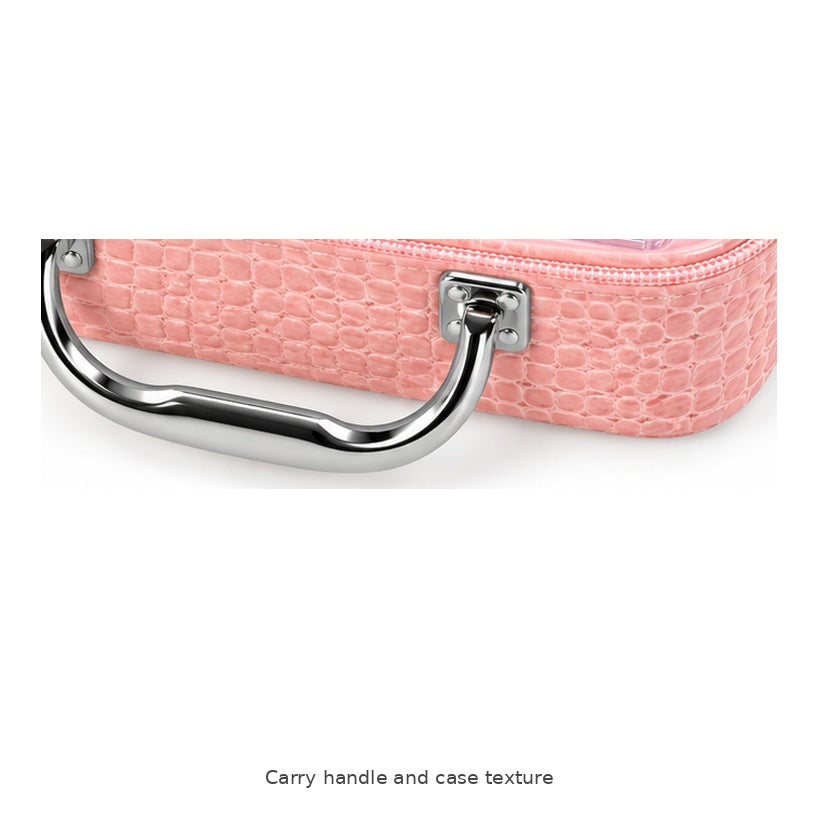 K-Pop Makeup Carry Case Set – Assorted Designs — Carry handle and case texture