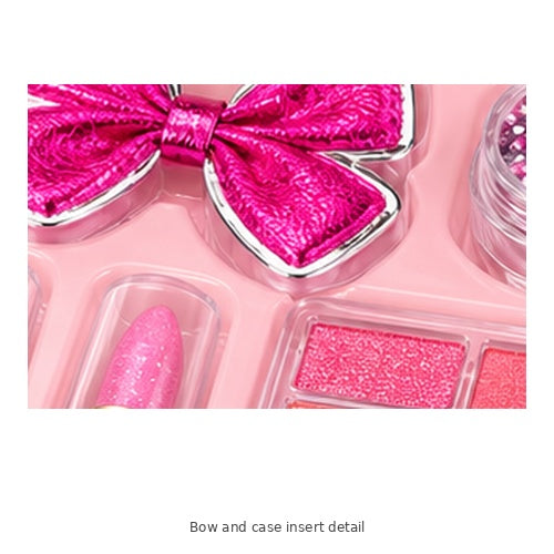 K-Pop Makeup Carry Case Set – Assorted Designs — Bow and case insert detail