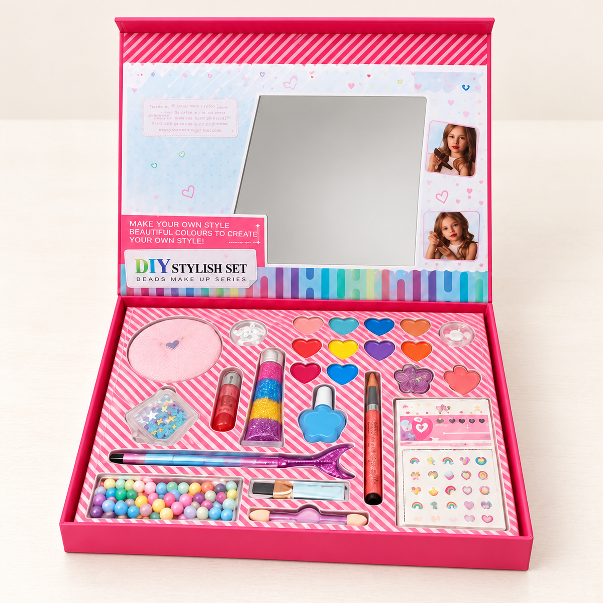 DIY Beads & Makeup Activity Set – LD-6147 — open activity set and included contents