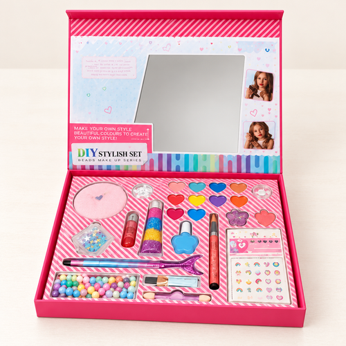 DIY Beads & Makeup Activity Set – LD-6147 — open activity set and included contents