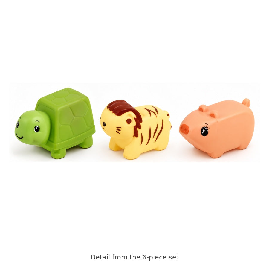 Animal Squeaky Bath Toys – 6-Piece Set — Detail from the 6-piece set