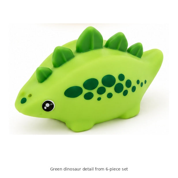 Dinosaur Squeaky Bath Toys – 6-Piece Set — Green dinosaur detail from 6-piece set