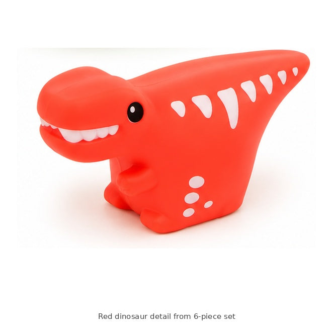Dinosaur Squeaky Bath Toys – 6-Piece Set — Red dinosaur detail from 6-piece set