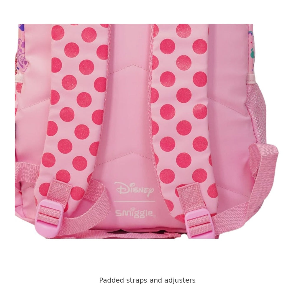 Smiggle Minnie Mouse Bow School Backpack – Large — Padded straps and adjusters