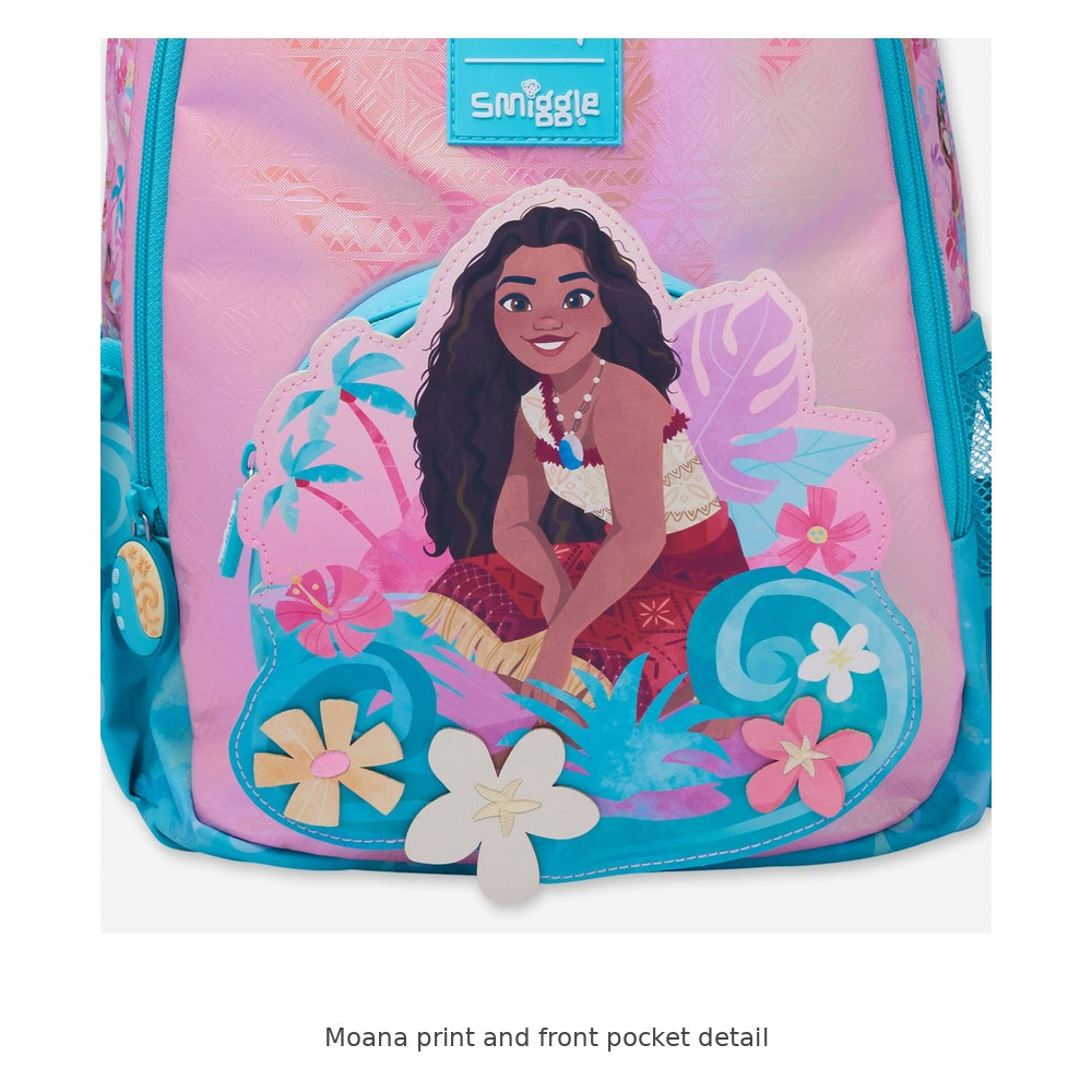 Smiggle Moana School Backpack – Medium — Moana print and front pocket detail