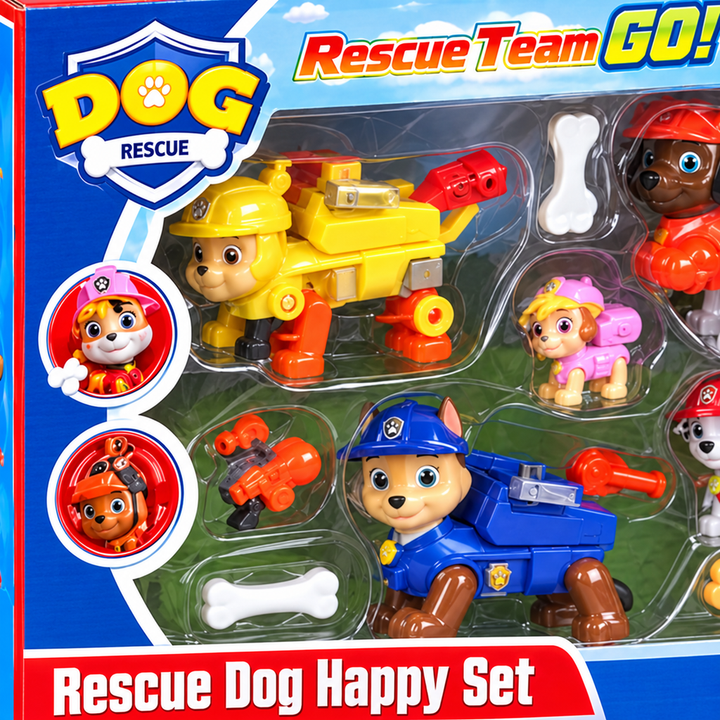 Rescue Dog Team Character Figure Playset — close-up product details