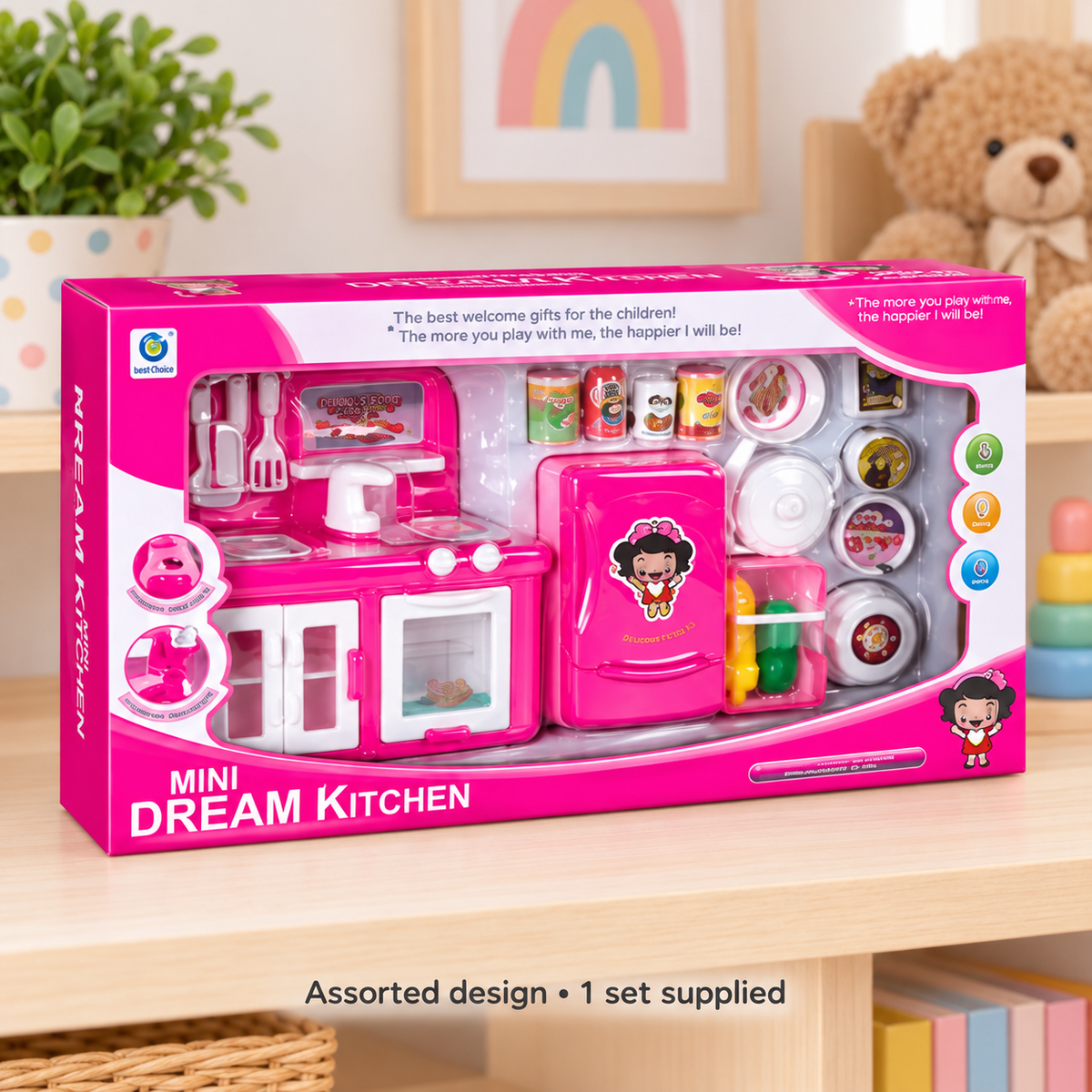 Mini Kitchen Pretend Play Set – Assorted, 1 Set — assorted design example, one supplied