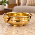 AI-styled plain gold-tone urli — Living room side view